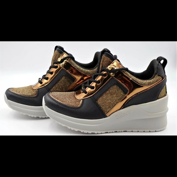 dkny leya wedge sneakers